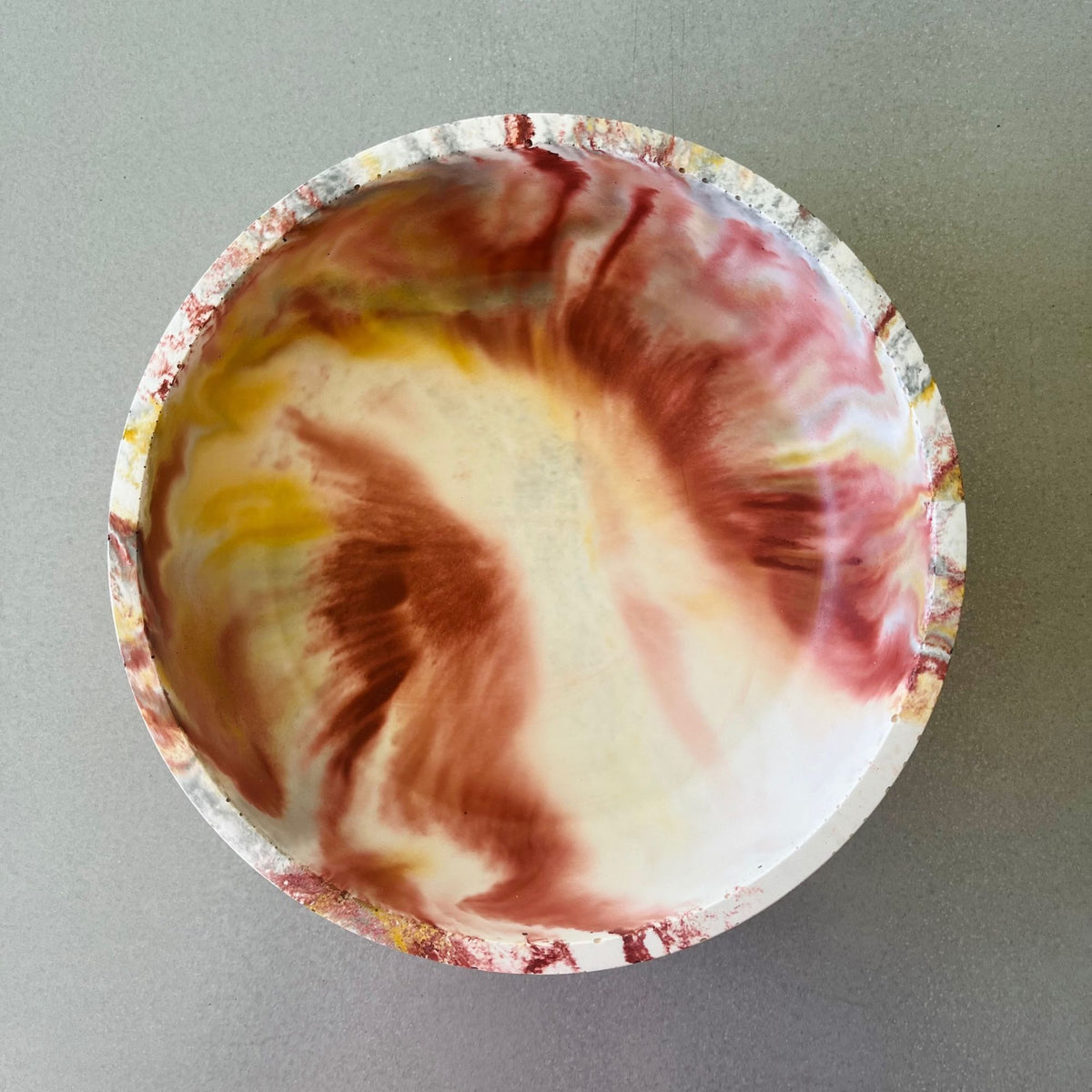 Birds eye view of the Cove Bowl in signature Sea Meadow Marble Concrete finish