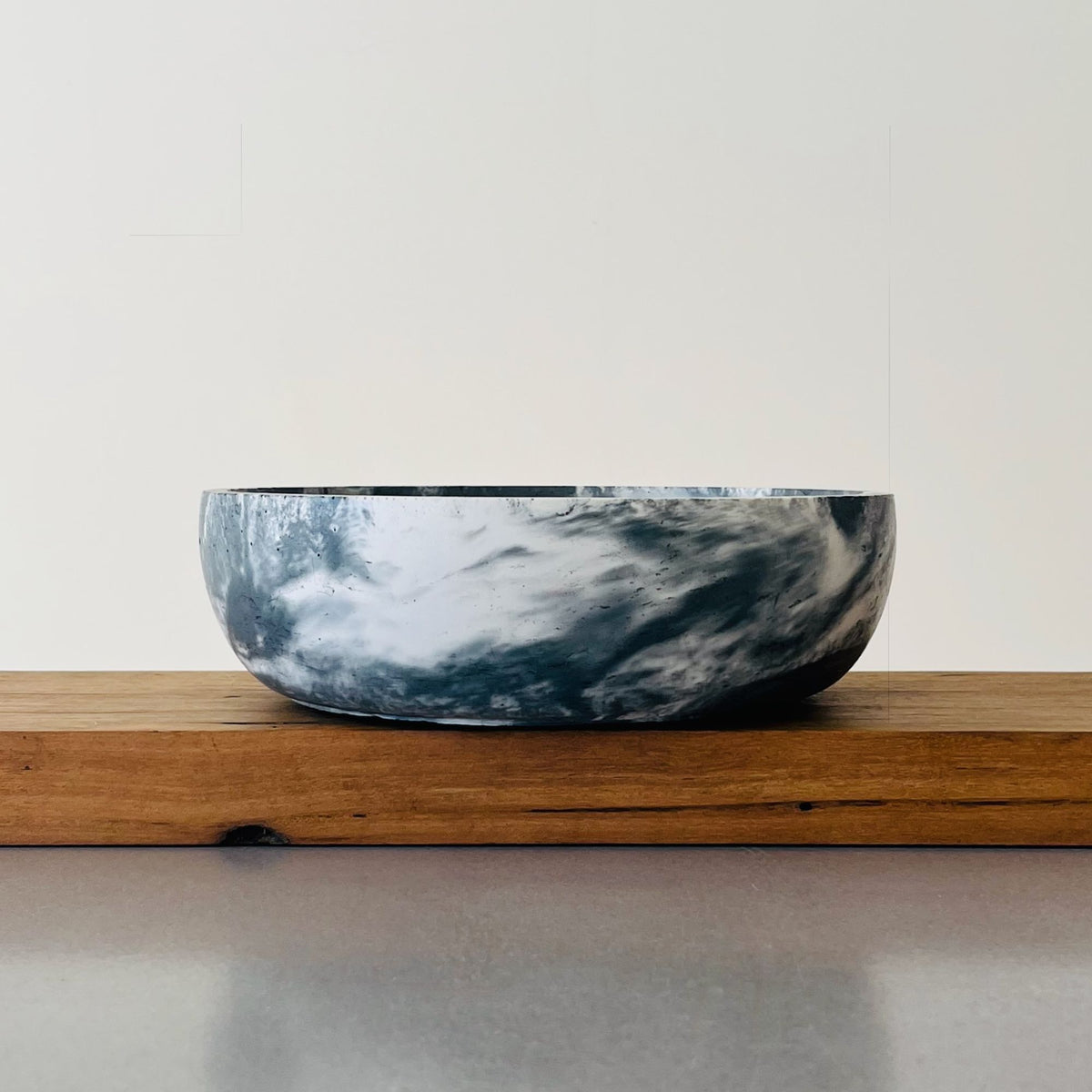 Cove Bowl in signature Moon Shadow Marble Concrete finish